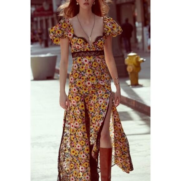 For Love & Lemons Sylvia Maxi Dress NWT Sz. XXS - Picture 1 of 11